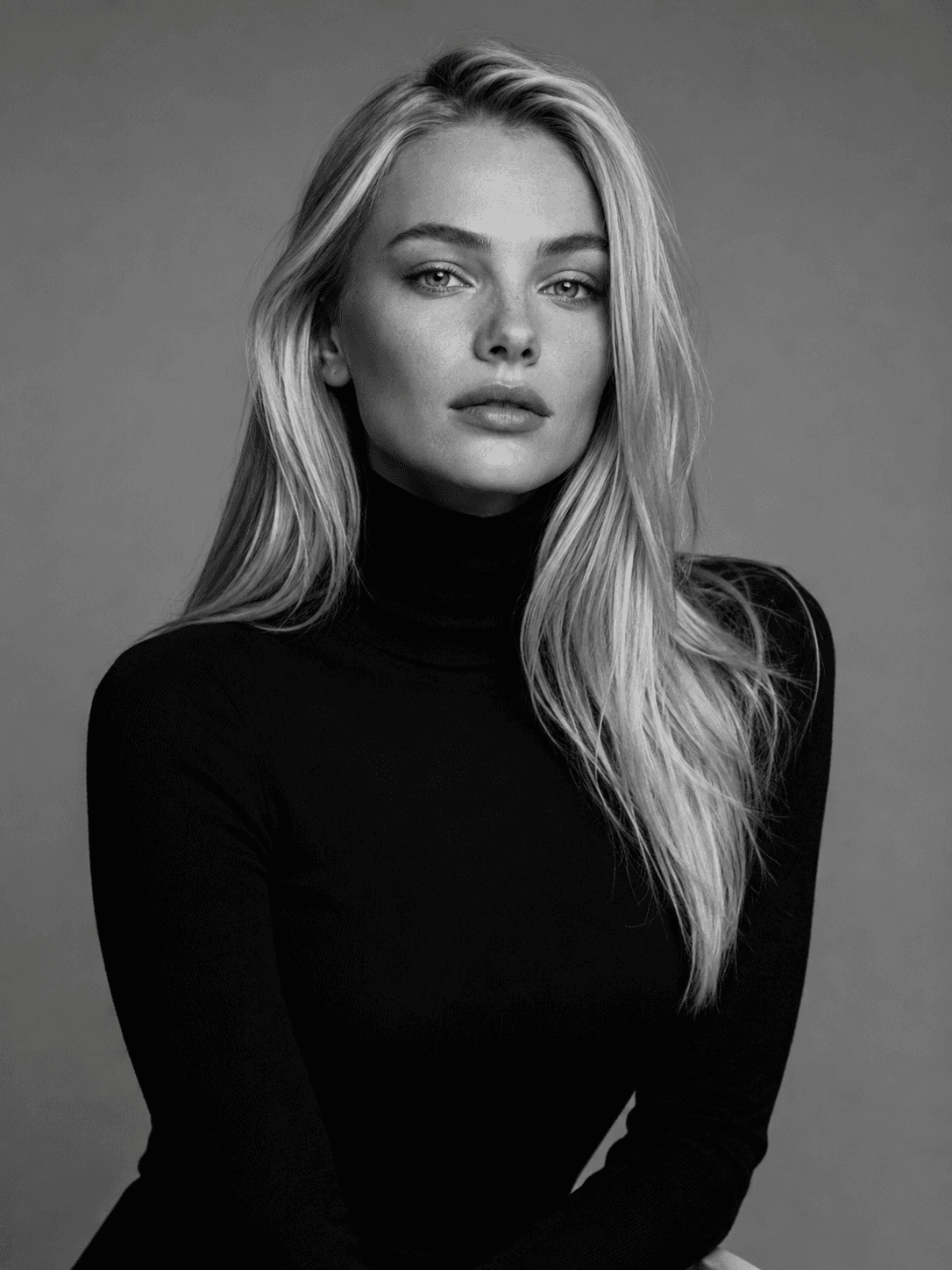 Blonde Female Turtleneck